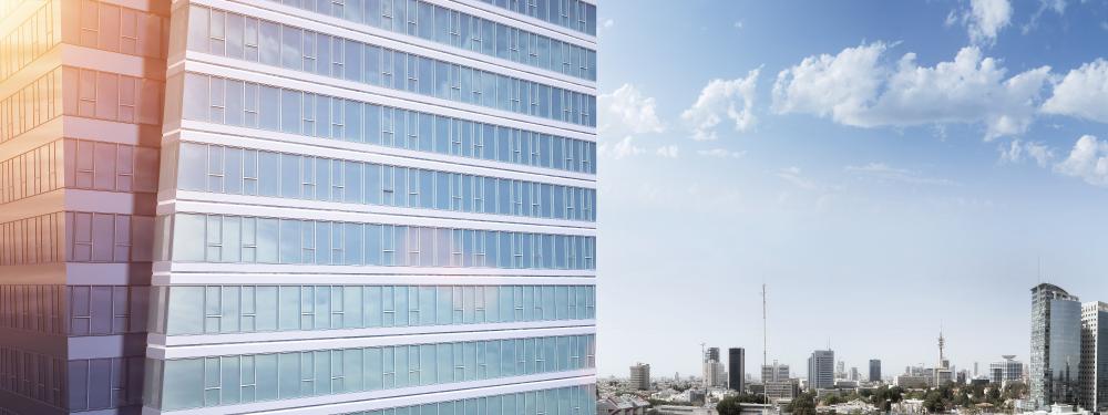 הדמיה של בניין משרדים בתל אביב