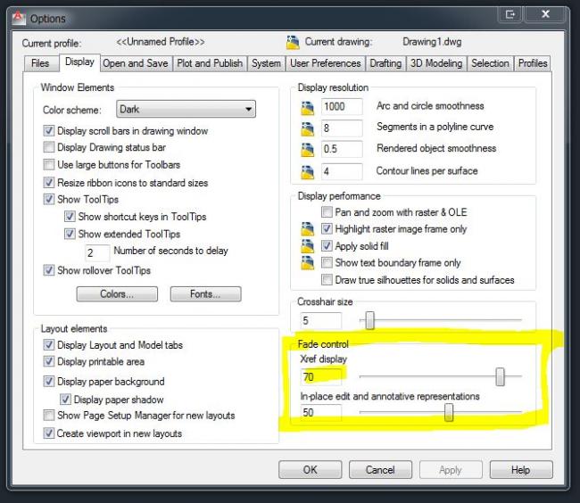 XREF FADE באוטוקקד