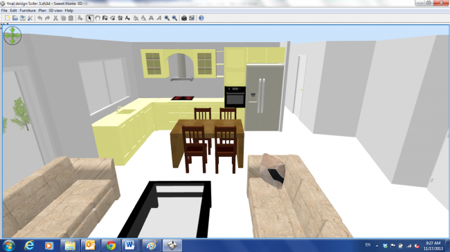 תמונת תלת מימד של העיצוב הקודם - מטבח ר' (ל"ת)