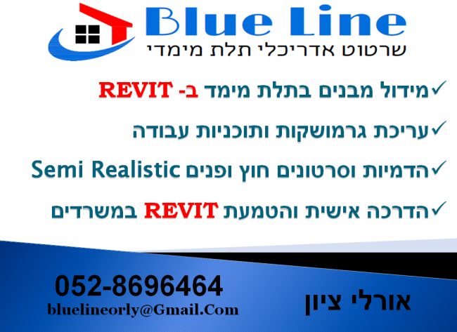 שרותי שרטוט פרילנסרית ב REVIT