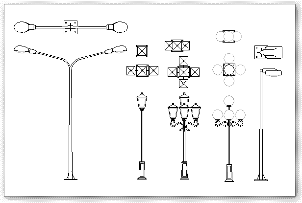 בלוקים של גופים לתאורת רחוב