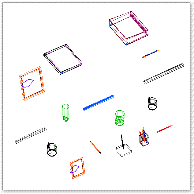 בלוקים אוטוקאד - עפרון, תמונה, כוס