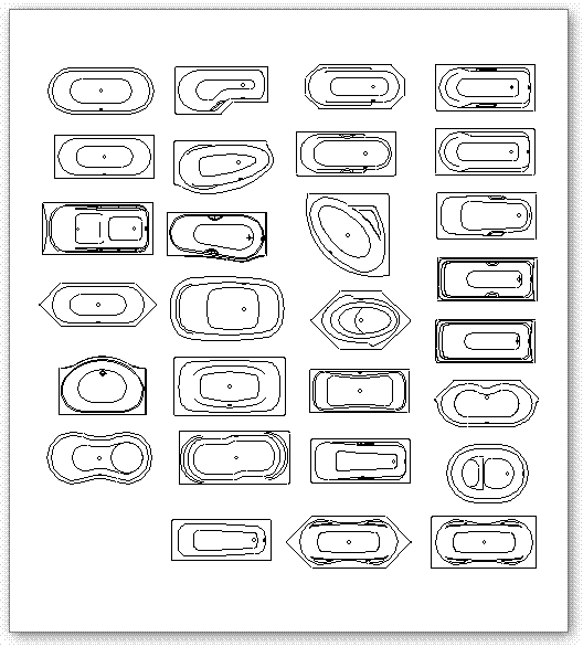 ג'קוזי - בלוקים אוטוקאד