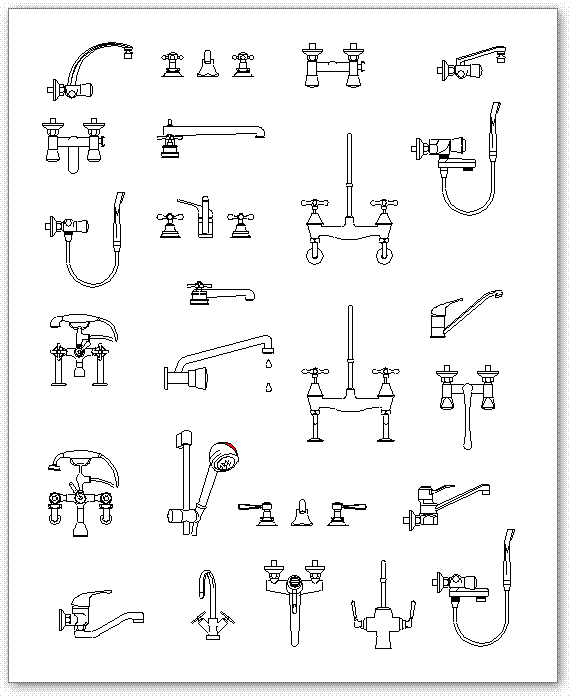 בלוקים אוטוקאד - ברזים