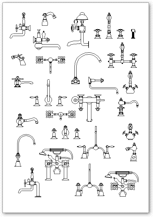 ברזים שונים - בלוקים אוטוקאד