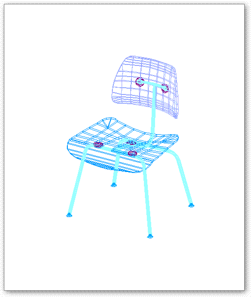 בלוקים אוטוקאד - כסא תלת ממדי
