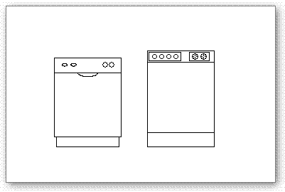 בלוקים אוטוקאד - מדיח כלים