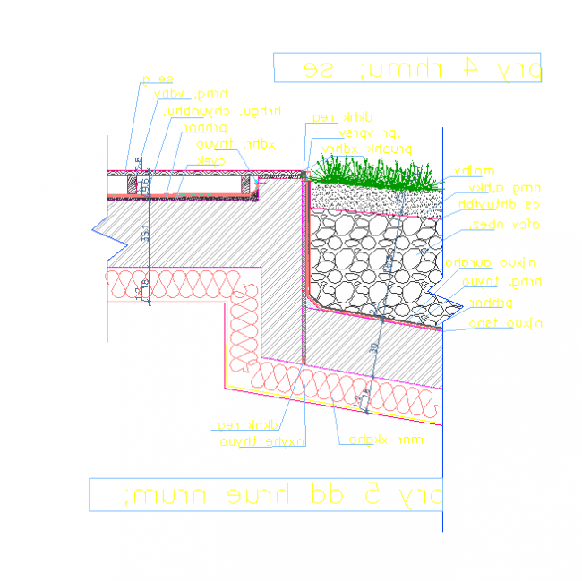 פרט גג ירוק משופע