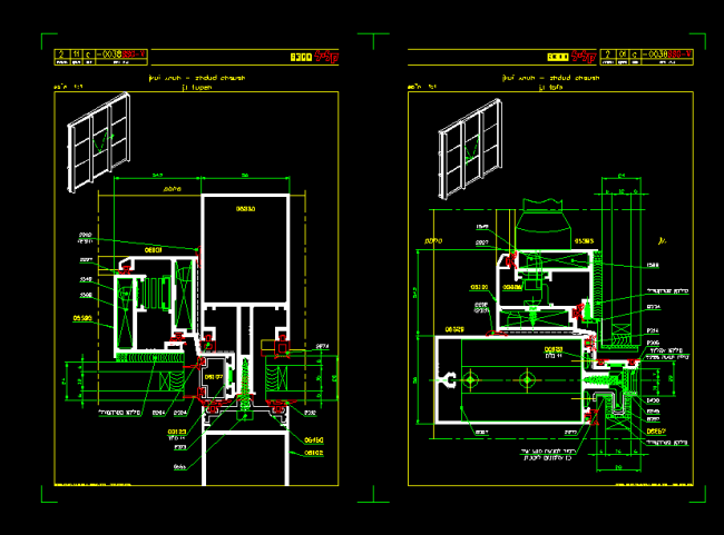 שרטוט מפורט של קיר מסך