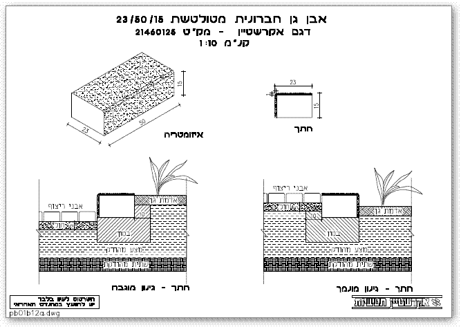 סף לגינה באבן חברונית מלוטשת