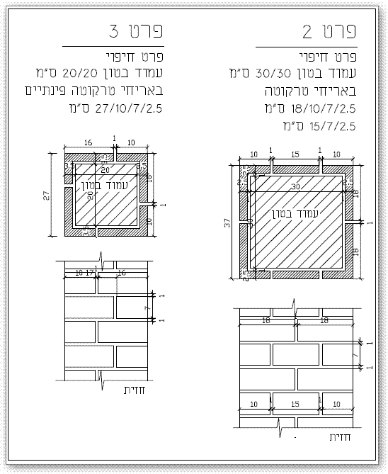 חיפוי טרקוטה על עמוד בטון