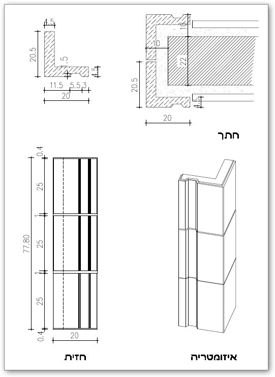 אלמנט טרומי לחיפוי דופן פתח