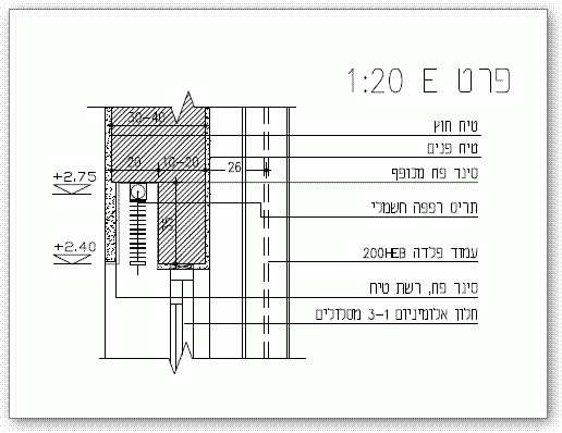תריס רפפה חיצוני בכיס פח מחופה טיח