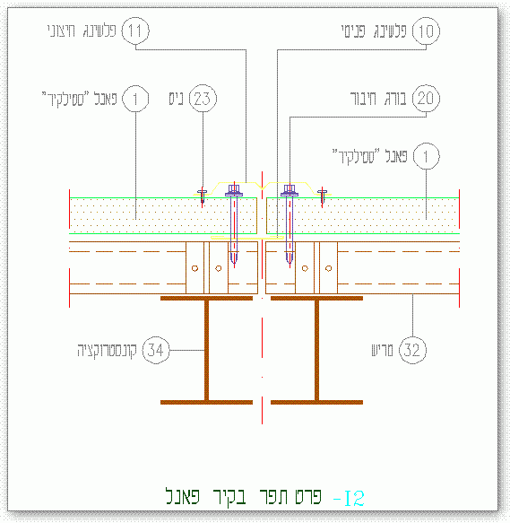 פרט תפר התפשטות בקירות פנל מבודד