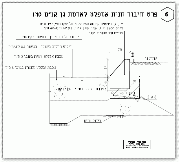 פרט חיבור חנייה וגינה