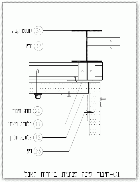 פינה הפוכה בחיבור קירות פנלים מבודדים