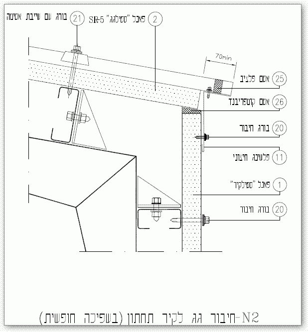 קצה גג פנל מבודד עם שפיכה חופשית