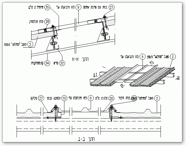 שילוב לוח פיברגלס בגג פנלים מבודדים