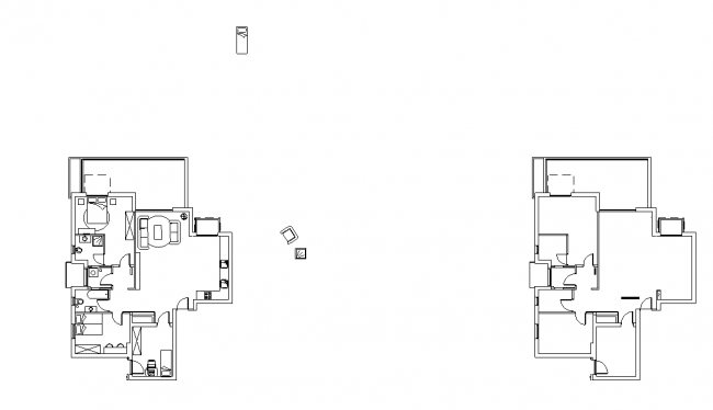 שרטוט תכנון פנימי של דירה טיפוסית