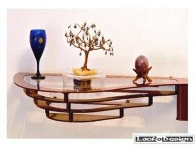 מדף מתכת זכוכית מעוצב