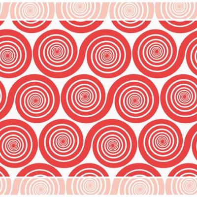 שטיח PVC מדגם שמיניות ספירל אדום