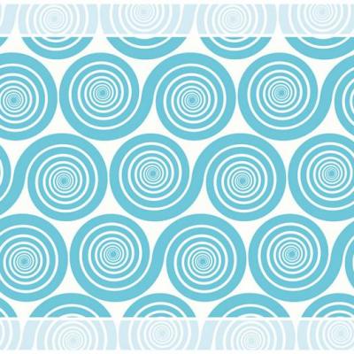 שטיח PVC מדגם שמיניות ספירל כחול
