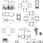 בלוקים של ריהוט גן