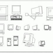 בלוקים אוטוקאד - מחשב ומסך