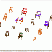 בלוקים אוטוקאד - כסאות - תלת ממד