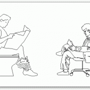 בלוקים אוטוקאד - איש יושב וקורא עיתון בשירותים