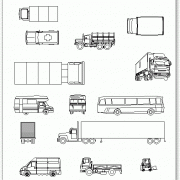 בלוקים אוטוקאד - משאיות ואוטובוס