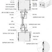 חתך אנכי בחלון מורכב בקיר פנלים מבודדים