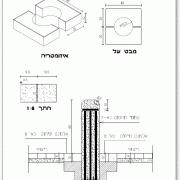 עמוד מחסום לרכב עם אלמנט תיחום