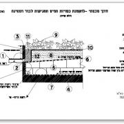 חתך גינה על תקרת מרתף