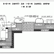 ספסל בנוי ומדרגה בפיתוח גן