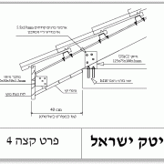 ארגז עץ בקצה גג רעפים על קונסטרוקצית פלדה