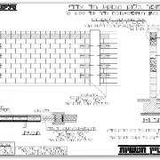 גדר בלוק מבוקע עם עמודי בטון חשופים