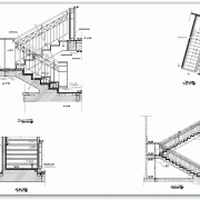 תוכנית וחתכי מדרגות על קורת בטון