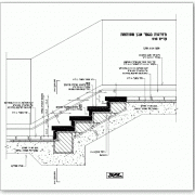 פרט מדרגות בחיפוי אבן מסותתת