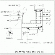 פרט בנייה לתעלת מרזב מאחורי קרניז פח מובלט