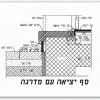 סף תחתון בדלת יציאה לחצר עם מדרגה