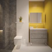 שילוב מושלם של שיש וארון באמבטיה