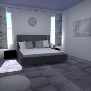 הדמיית עיצוב חדר שינה.