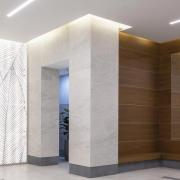 עיצוב לובי ראשי במגדל מגורים