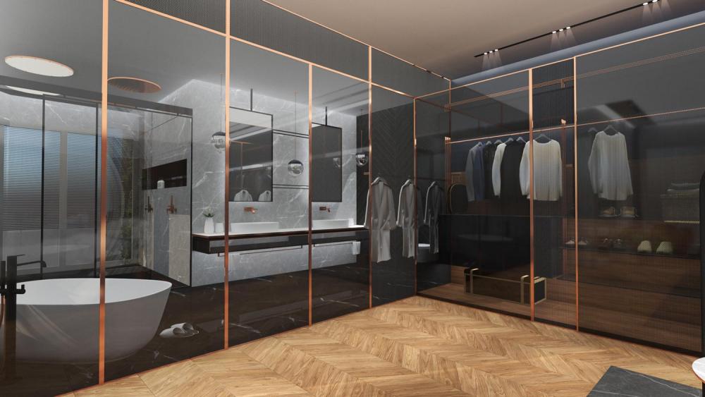 עיצוב חדר רחצה דירת יוקרה