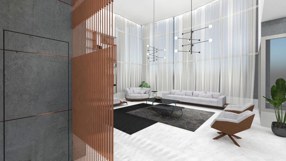 עיצוב סלון דירת מגורים יוקרתית