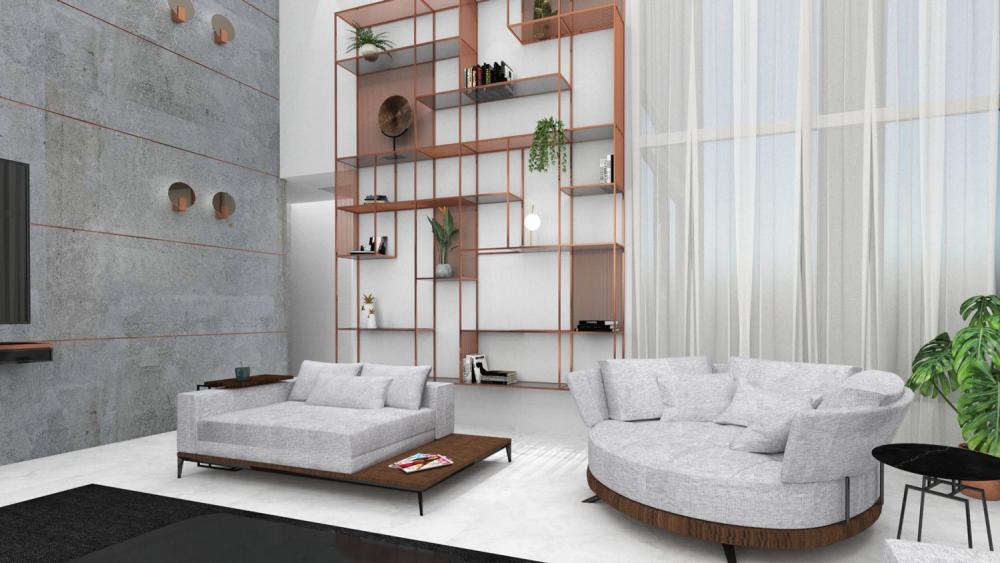 עיצוב סלון דירת מגורים יוקרתית