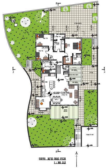 שרטוט תוכנית קומת קרקע