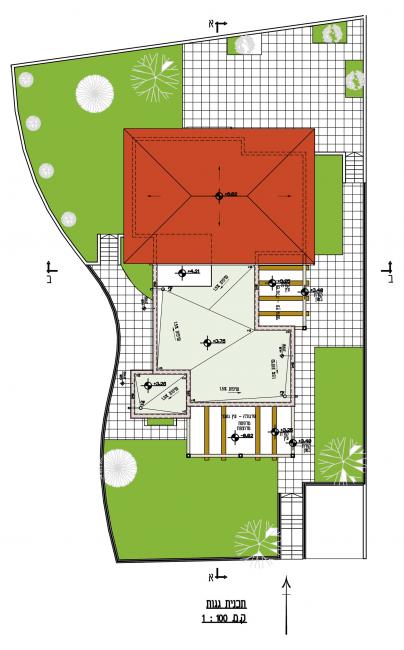 שרטוט תוכנית גגות לבית בן-ממשיך במושב