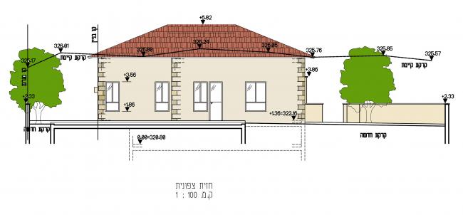 חזית צפונית - מרפסת אחורית, יציאה מחדרי השינה